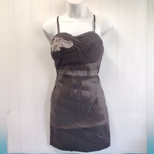 NWT Katia Bodycon Black Party Prom Mini Dress W/ Sequins Lined Stretch Size S